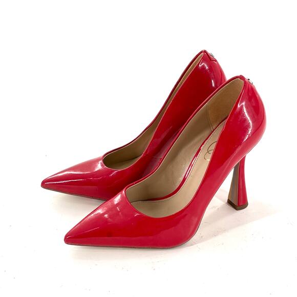 NWOT Sam Edelman Antonia Heels 6 Red Patent Leather Pumps Academia Work - Picture 1 of 6
